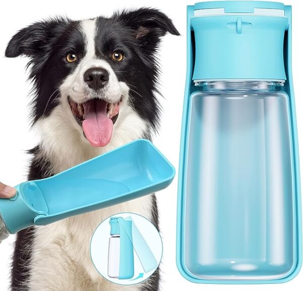 Portable Dog Water Bottle Dispenser [Leak Proof & Foldable] Dog Travel Water Bottle Bowl Accessories for Puppy Small Medium Large Dogs Pet Water Bottles for Dogs Walking Outdoor Hiking Travel