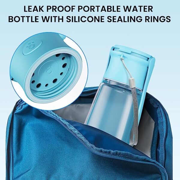 Portable Dog Water Bottle Dispenser [Leak Proof & Foldable] Dog Travel Water Bottle Bowl Accessories for Puppy Small Medium Large Dogs Pet Water Bottles for Dogs Walking Outdoor Hiking Travel - Image 3